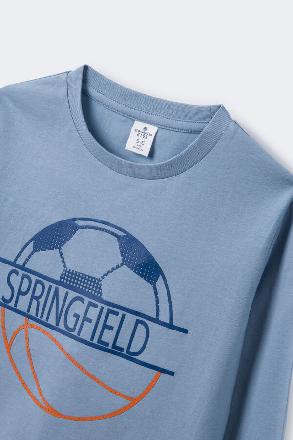 Springfield Camiseta print pelota niño azul claro
