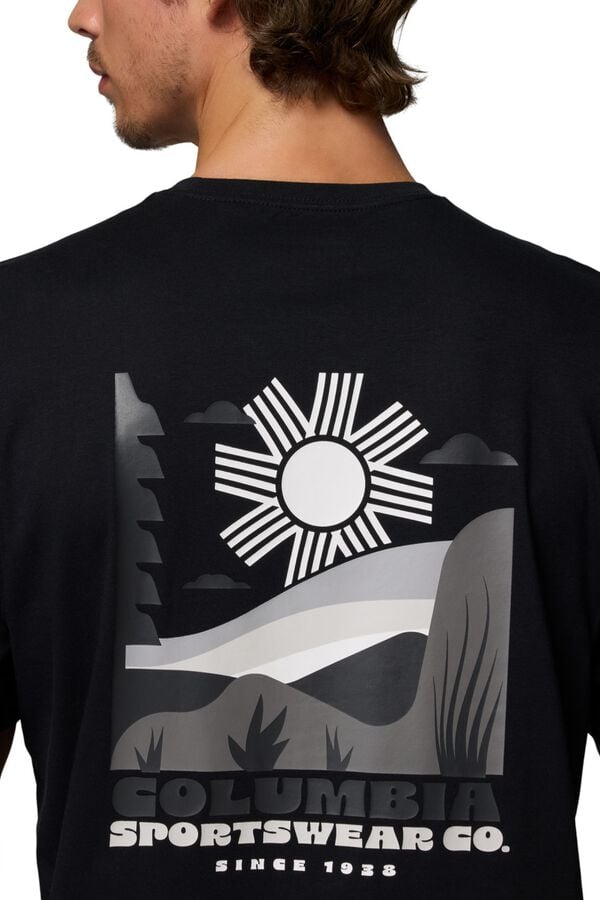 Columbia T-shirt com estampado de natureza nas costas preto