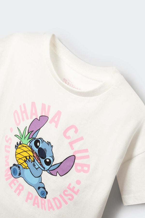Springfield Kids T-shirt de manga curta "Lilo &Stich" menina bege