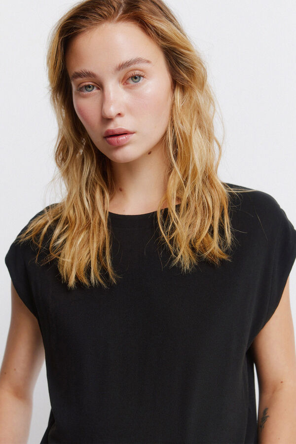 Springfield Plain basic straight T-shirt black