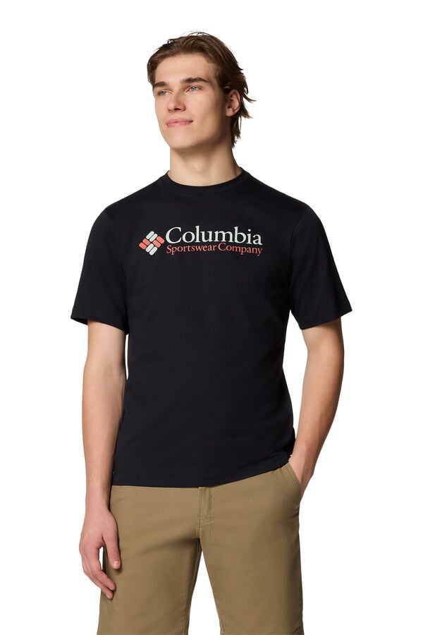 Columbia Camiseta masculina de manga curta de algodão orgânico Basic Logo™ da para homem preto