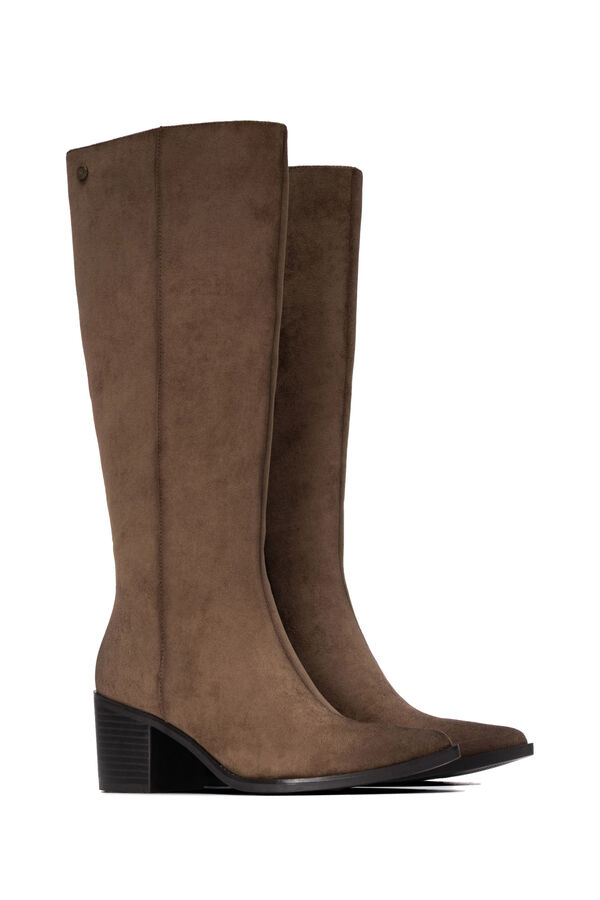 XTI Botas de cano alto com fecho-&eacute;clair cru
