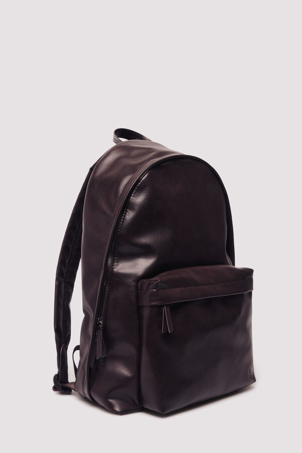 Springfield Mochila casual com efeito pele marrom castanho