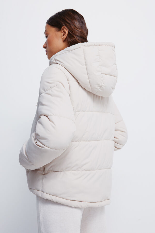 Springfield Casaco acolchoada com capuz em poliéster reciclado branco
