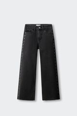 Springfield Kids Cal&ccedil;as wide leg de ganga para menina preto