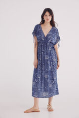 Springfield midi kaftan dress with bows blue