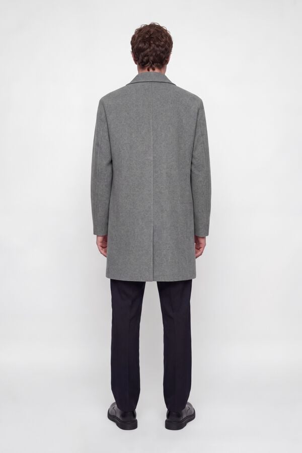 Jack & Jones Sobretudo abotoado comprido pelo joelho cinzento