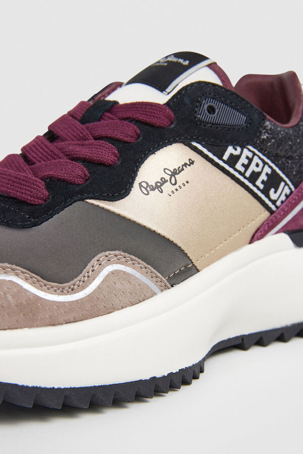 Pepe Jeans Sneakers with Animal Print Details nude