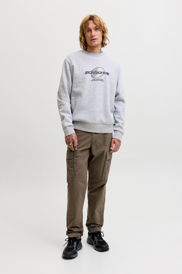 Jack & Jones Sweatshirt relaxed estampada cinzento