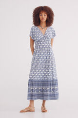 Springfield Vestido midi estampado boho marrón