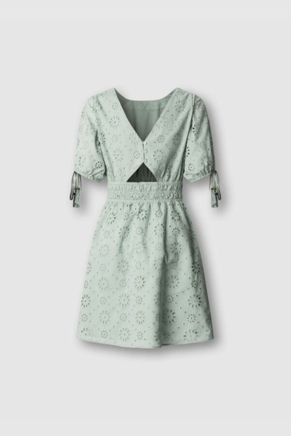 Pepe Jeans Vestido curto de manga curta bege