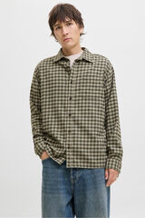 Jack & Jones Camisa xadrez regular fit cru