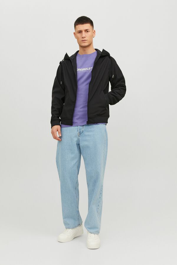 Jack & Jones Blus&atilde;o softshell com capuz preto