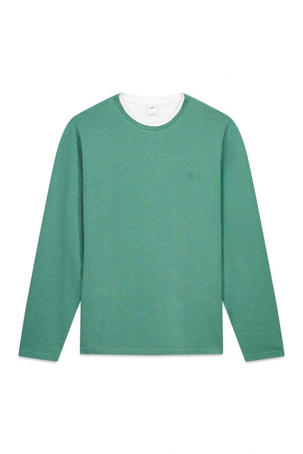 Springfield T-shirt manga manga dupla mescla verde