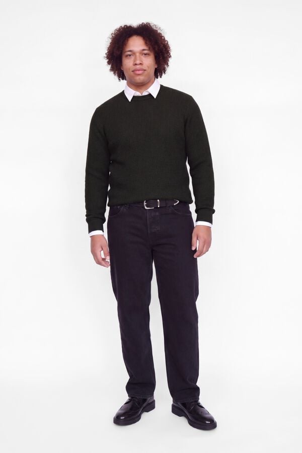 Jack & Jones PLUS Camisola regular gola redonda cru