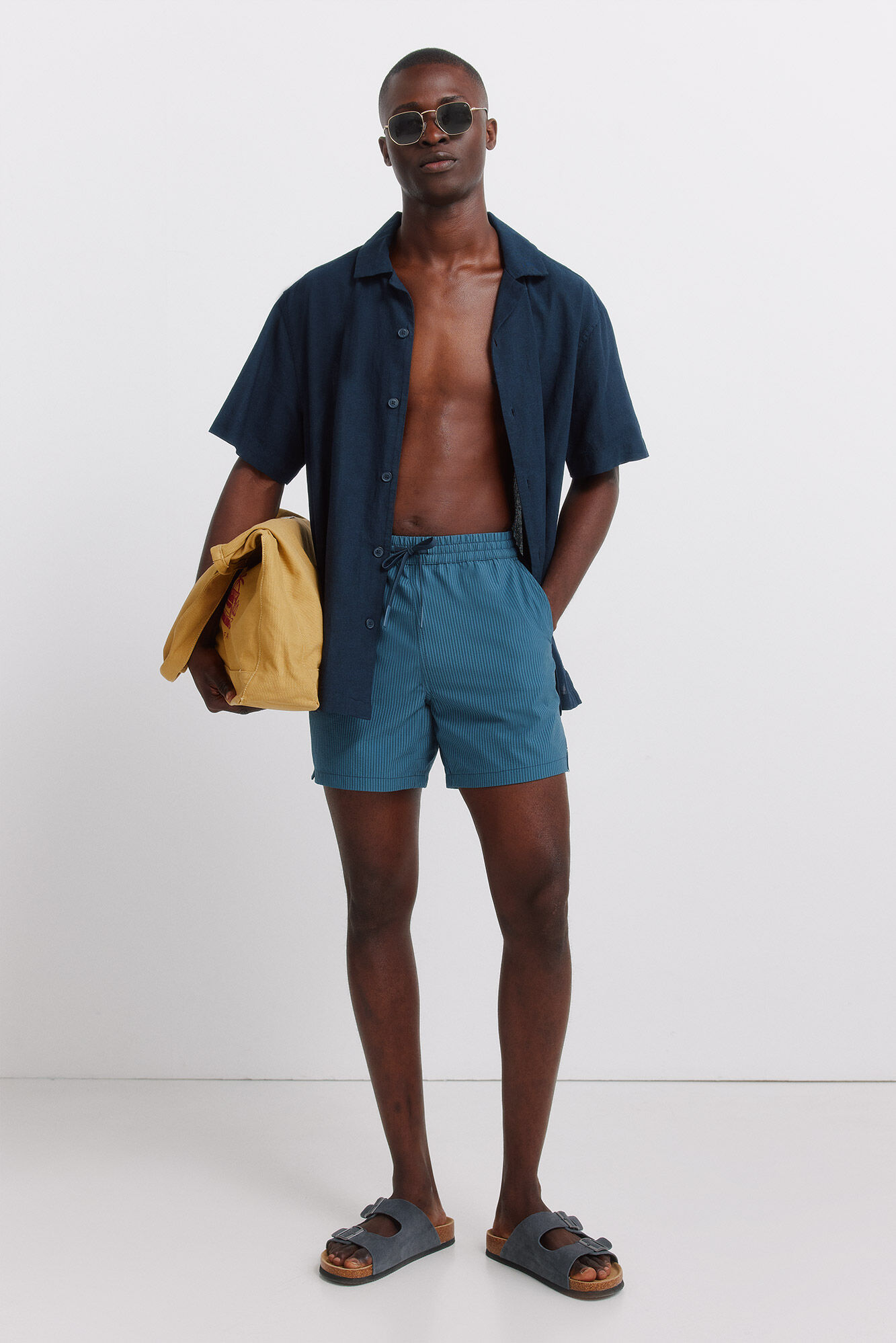 Springfield Fato de banho seersucker &agrave;s riscas