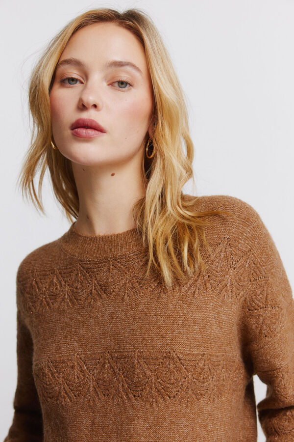 Springfield Camisola pointelle riscas lurex vison