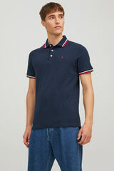 Jack & Jones Polo em algod&atilde;o b&aacute;sico azul