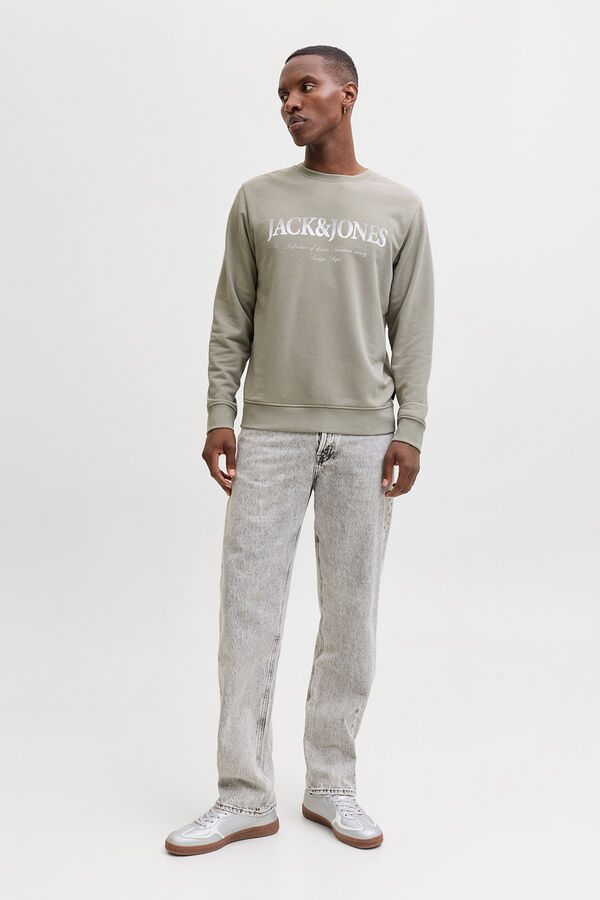 Jack & Jones Sweatshirt logo grande cinzento