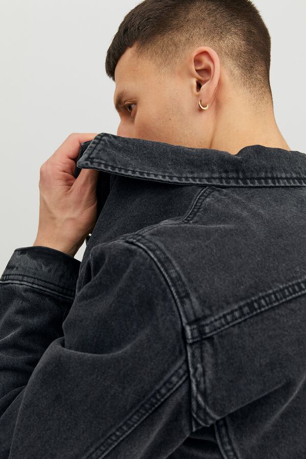 Jack & Jones Blus&atilde;o de ganga regular preto