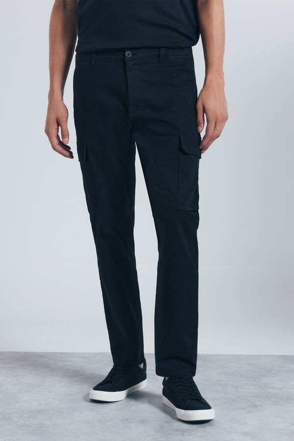Springfield Calças cargo slim fit preto