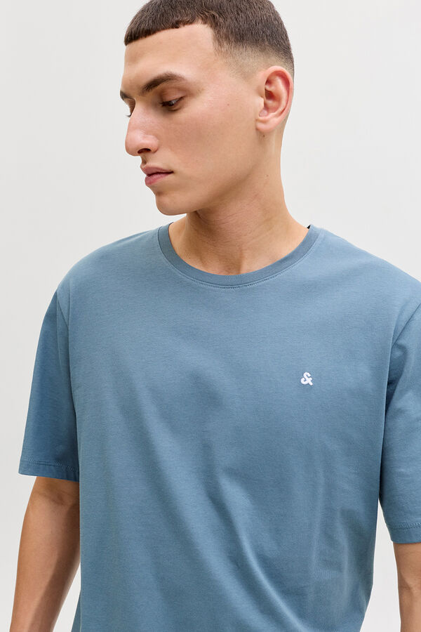 Jack & Jones T-shirt regular bordada cinzento