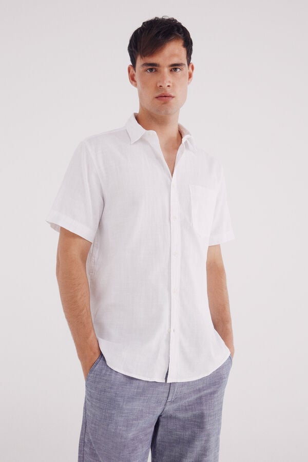 Springfield Bermuda Chambray Comfort Slim Fit azul