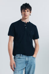 Springfield Polo piqué cuello mao slim fit azul