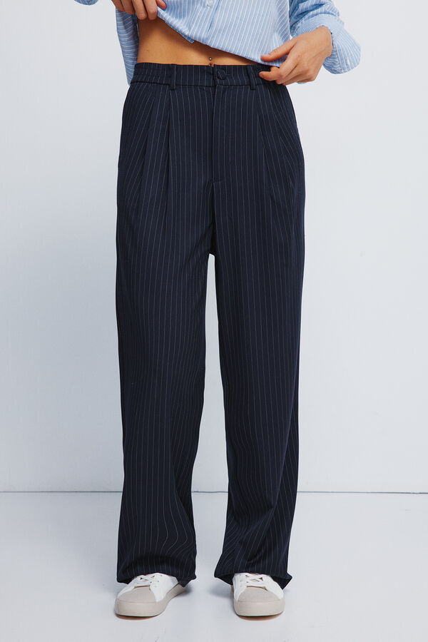 Springfield Trousers with elastic waistband blue