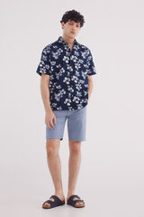 Springfield Bermuda cor clara lavada slim fit azul