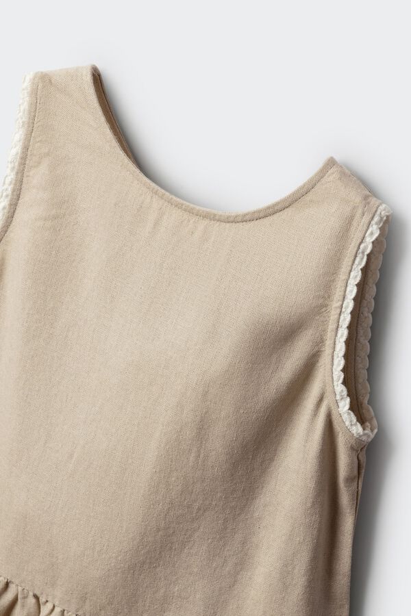 Springfield Kids Top de lino con lazos ni&ntilde;a beige