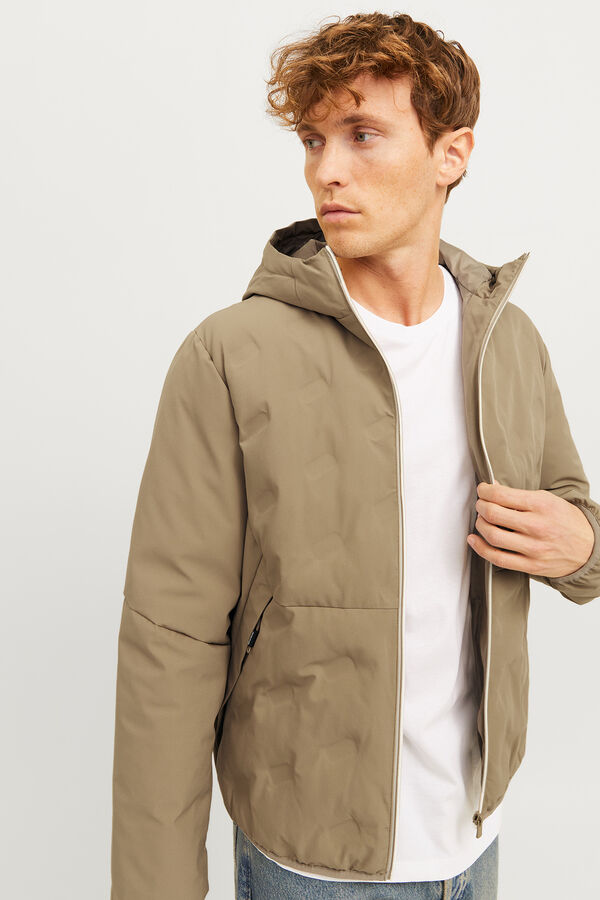 Jack & Jones Chaqueta acolchada capucha gris
