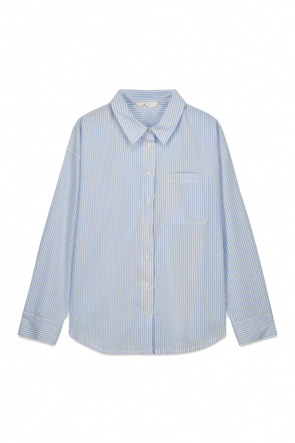 Springfield Camisa oversize &agrave;s riscas azul