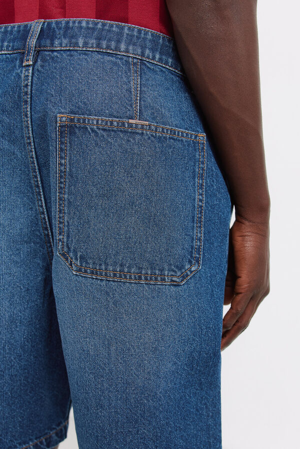 Springfield Bermudas chino de ganga straight fit azul