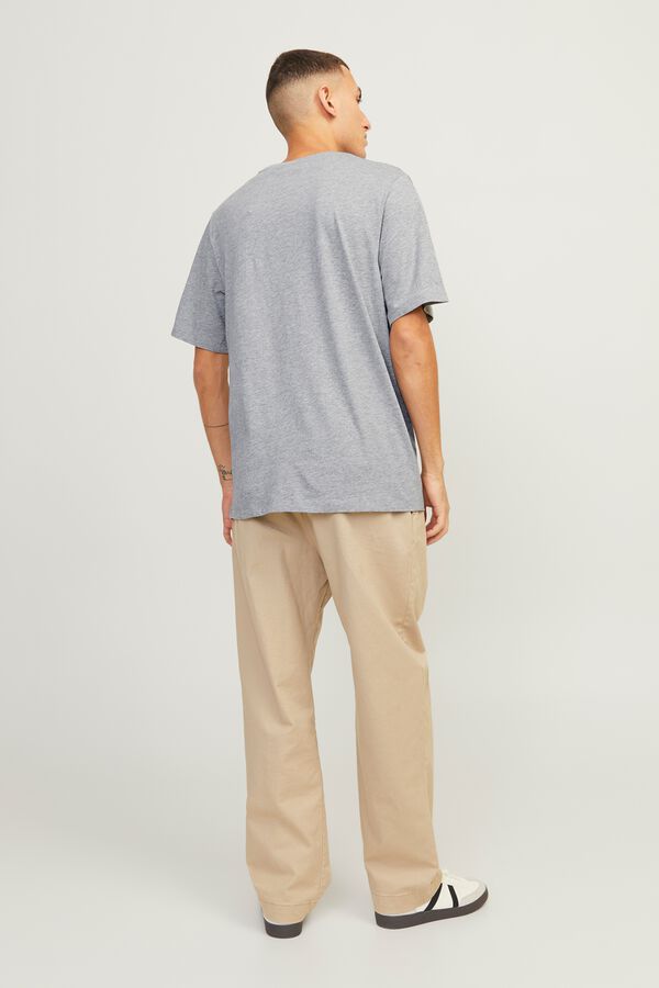 Jack & Jones T-shirt regular com logo cinzento