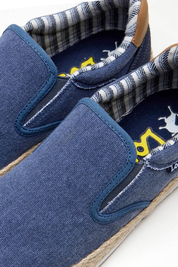 Lois Bamba slip-on em fibra de juta t&ecirc;xtil azul