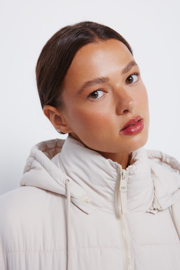 Springfield Casaco acolchoada com capuz em poliéster reciclado branco