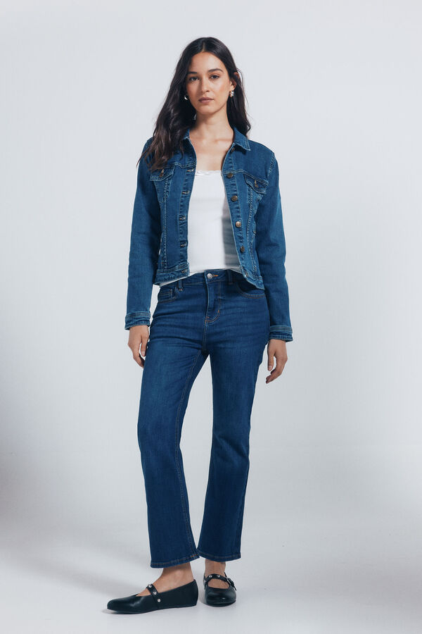 Springfield Jaqueta jeans de algodão azul
