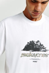 Jack & Jones T-shirt regular fit em algod&atilde;o branco