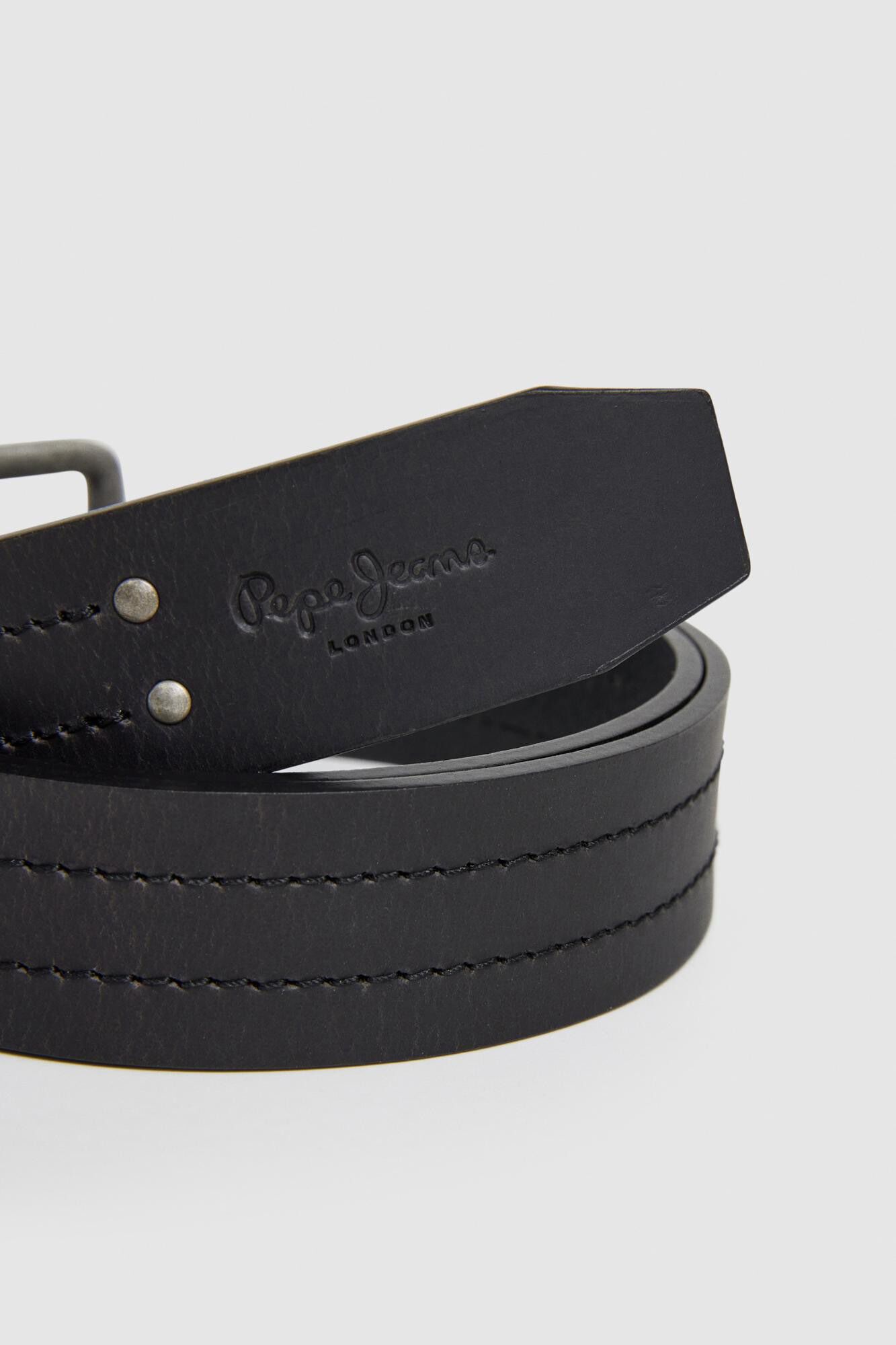 Pepe Jeans Cinto de couro com fivela quadrada