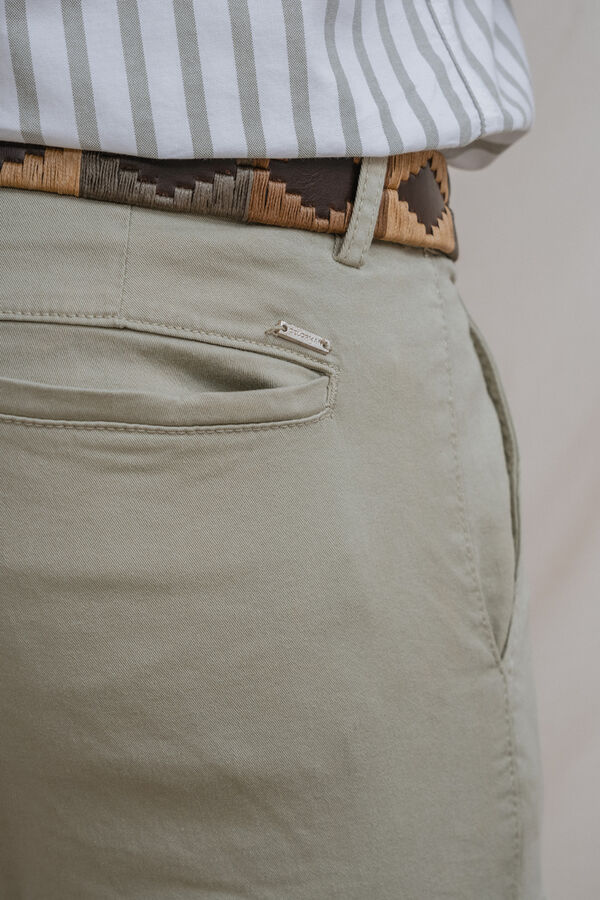 Celopman Cal&ccedil;as slim cargo com pin&ccedil;as verde