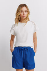 Springfield T-shirt crochet ombros branco