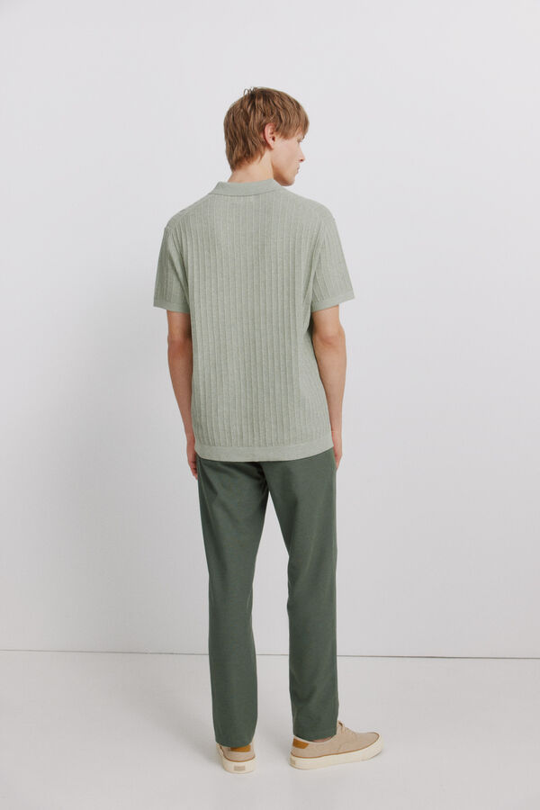 Springfield Cal&ccedil;as chino em linho comfort fit estampado