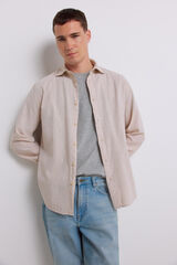 Springfield Camisa tipo lino beige