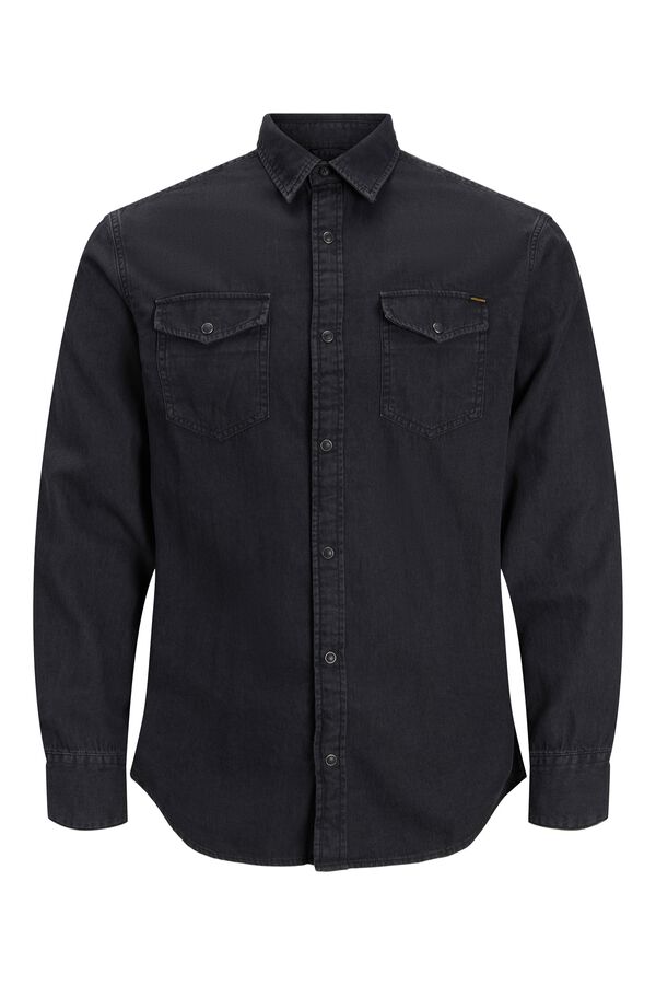 Jack & Jones Camisa de ganga regular preto