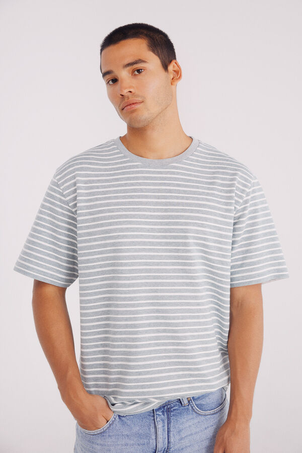 Springfield T-shirt risca estrutura azul