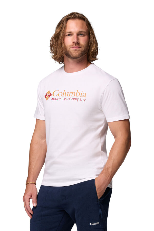 Columbia Camiseta masculina de manga curta de algodão orgânico Basic Logo™ da para homem branco
