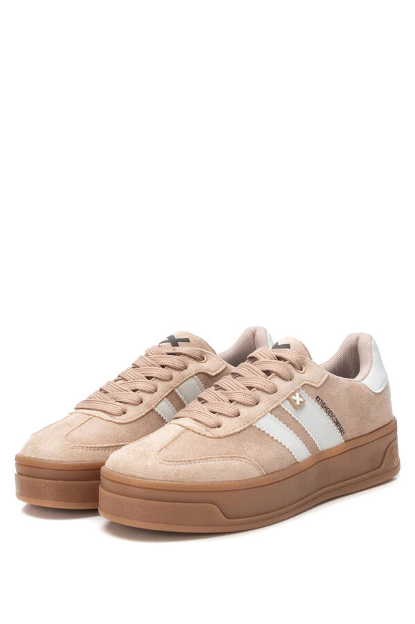 XTI sapatilha/chinelo feminino em camurça  bege