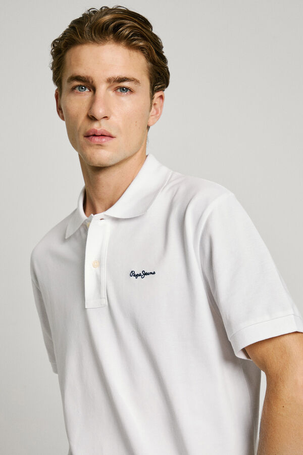 Pepe Jeans Polo Essential Logo Contraste branco
