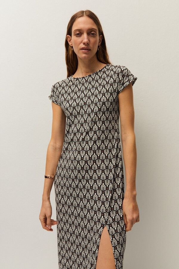 Systemaction Vestido comprido estampado preto